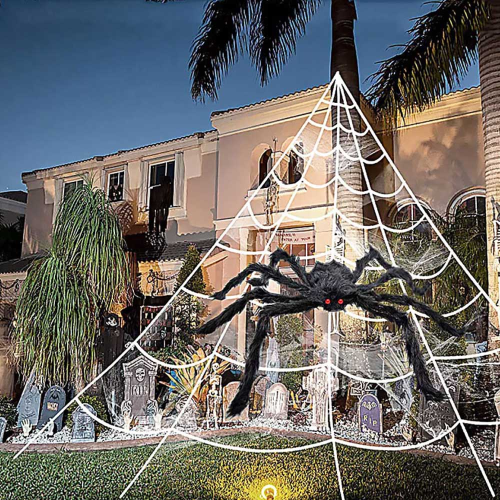 5M Giant Spider Web Halloween Decoration Haunted House Prop Indoor Outdoor Party