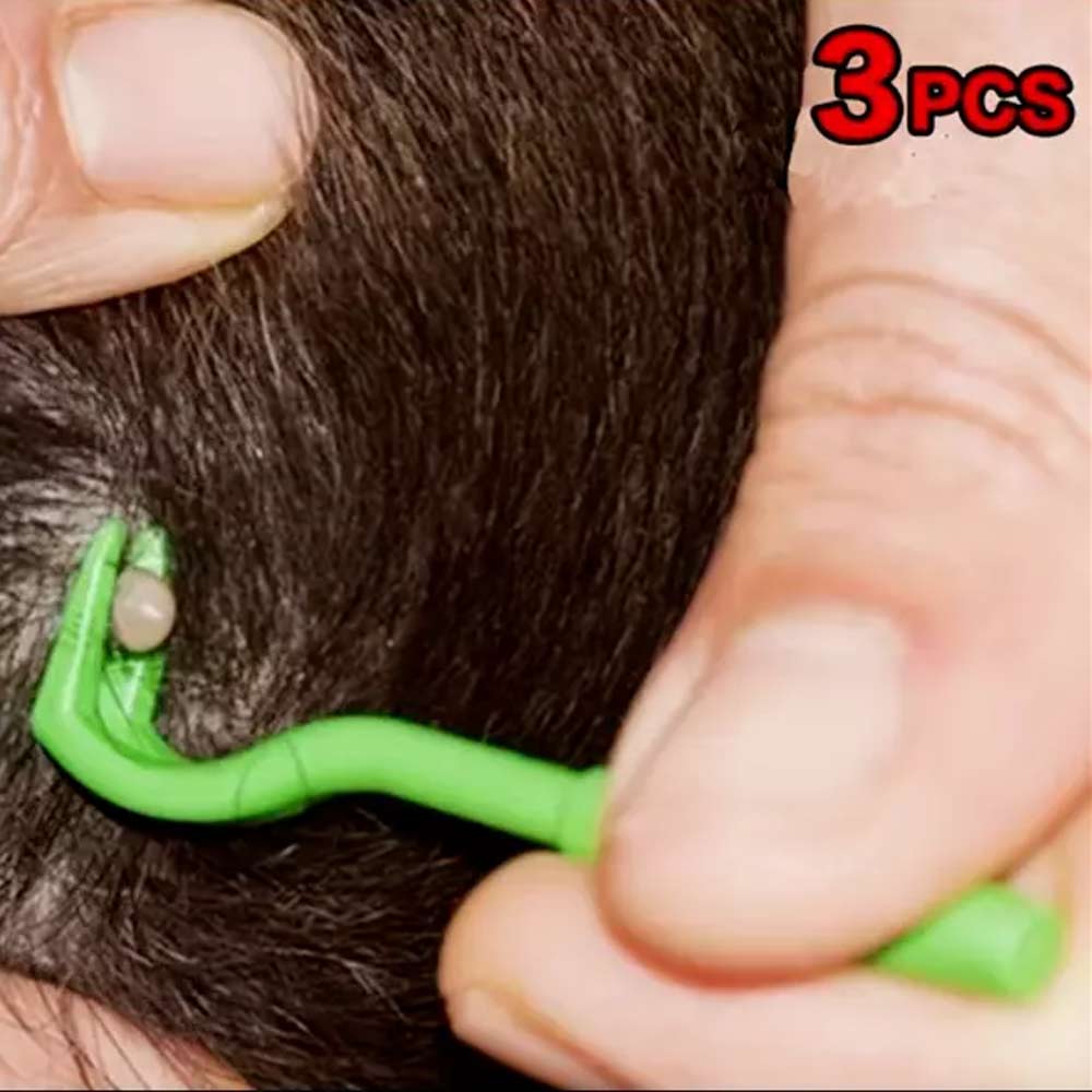 3Pcs Set Tick Remover for Dog Cat Pet Kit Tick Hook Picker Flea Removal Tool