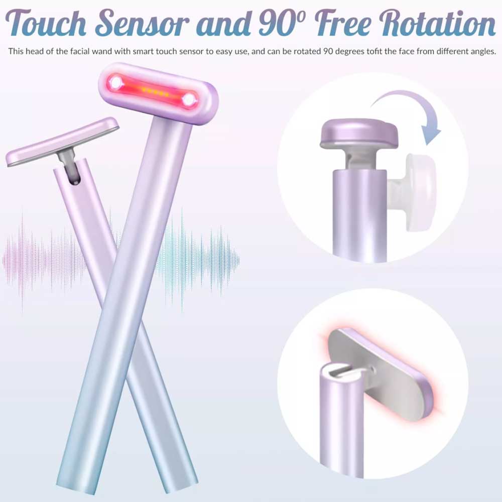 4 in 1 Facial Wand LED Red Light Therapy Face & Neck Skin Care & Beauty Massager
