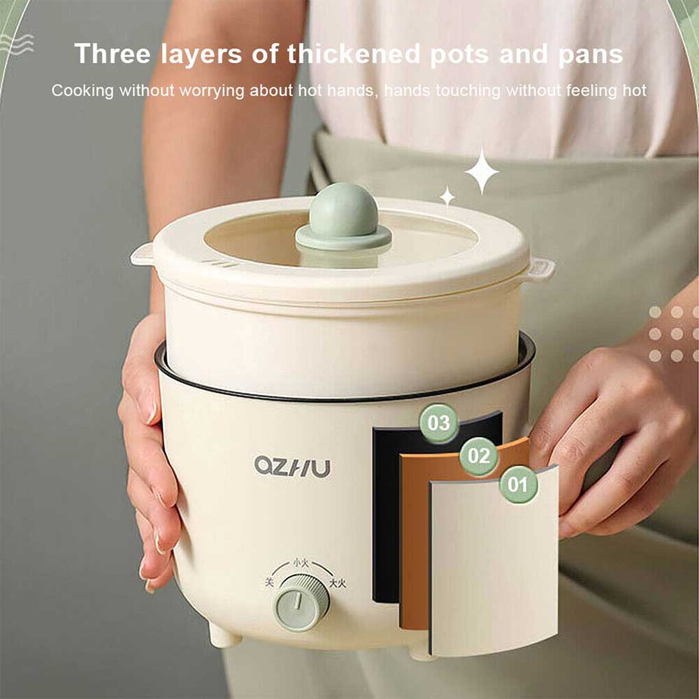 Portable Mini Electric Cooker – 1-2 Person Small Boiling & Stewing Pot for Dorm, Office & Travel