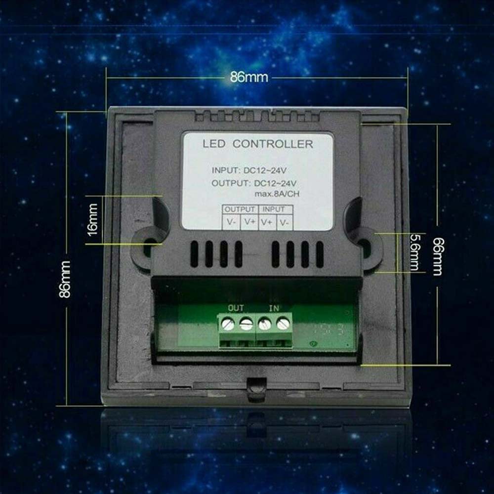 12V-24V Touch Panel LED Light Lamp Dimmer Smart Controller Wall Mounted Switch
