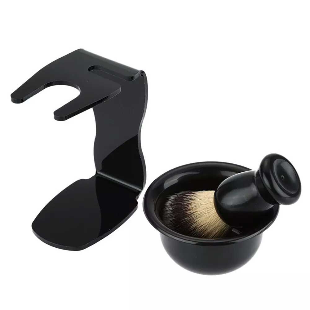Holder Rack Stand Shave Safety Razor Bowl Tool Set Men Shaving Brush Mug Cup