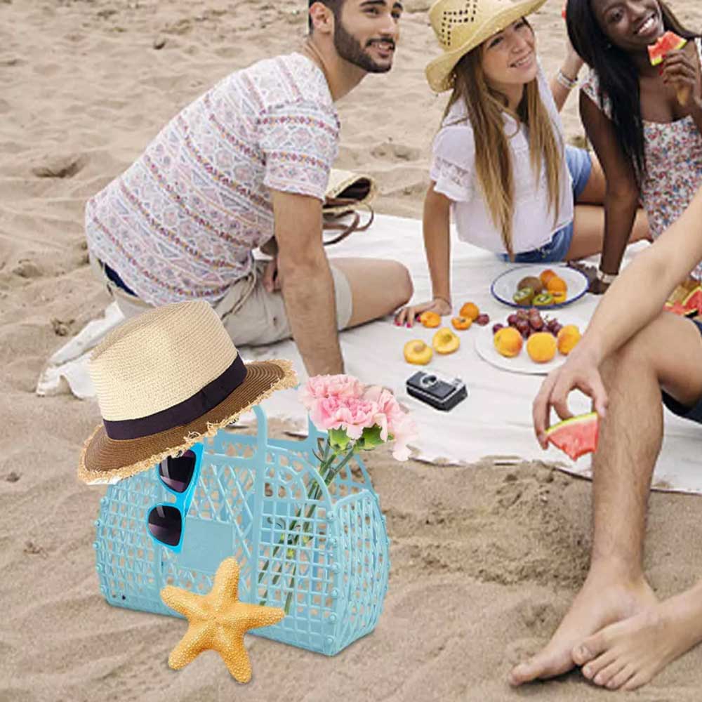 Jelly Tote Bright Jelly Bags Reusable Gift Basket Girls Beach Bag Jelly Purse