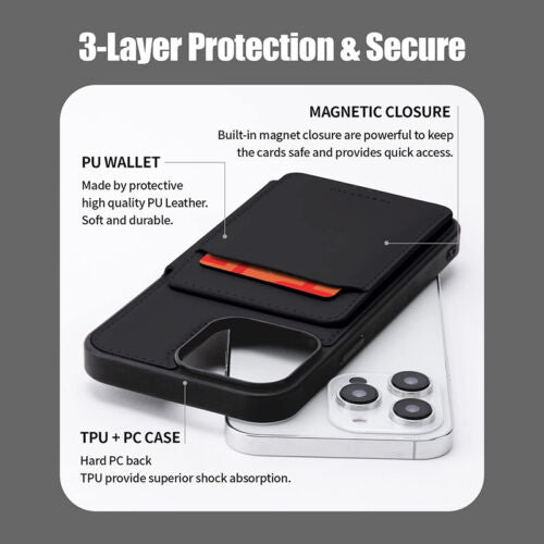 Goospery Balance Fit5 Card Case for iPhone 14 series Case Ultra Slim PU Leather