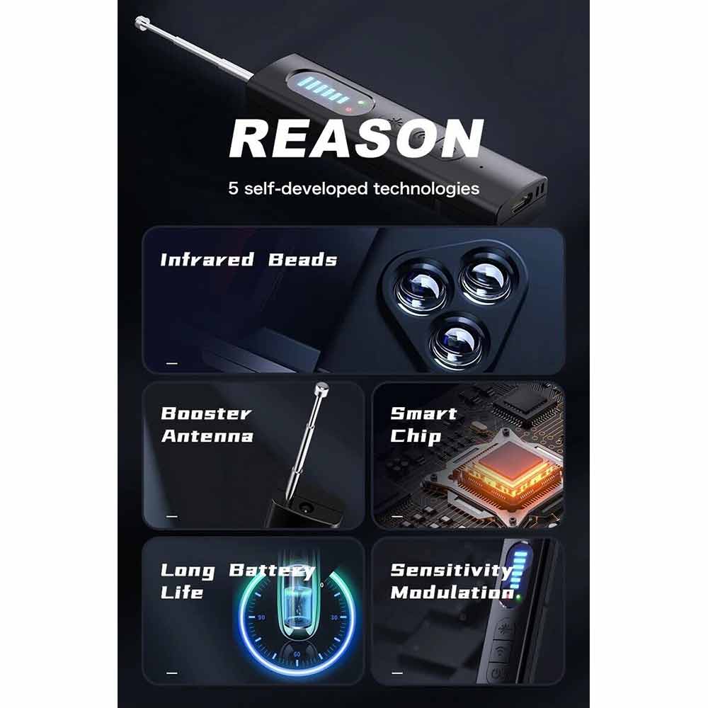 Hidden Camera Detector Anti Spy Bug GPS Tracker Finder Scanner Device Hotel Car
