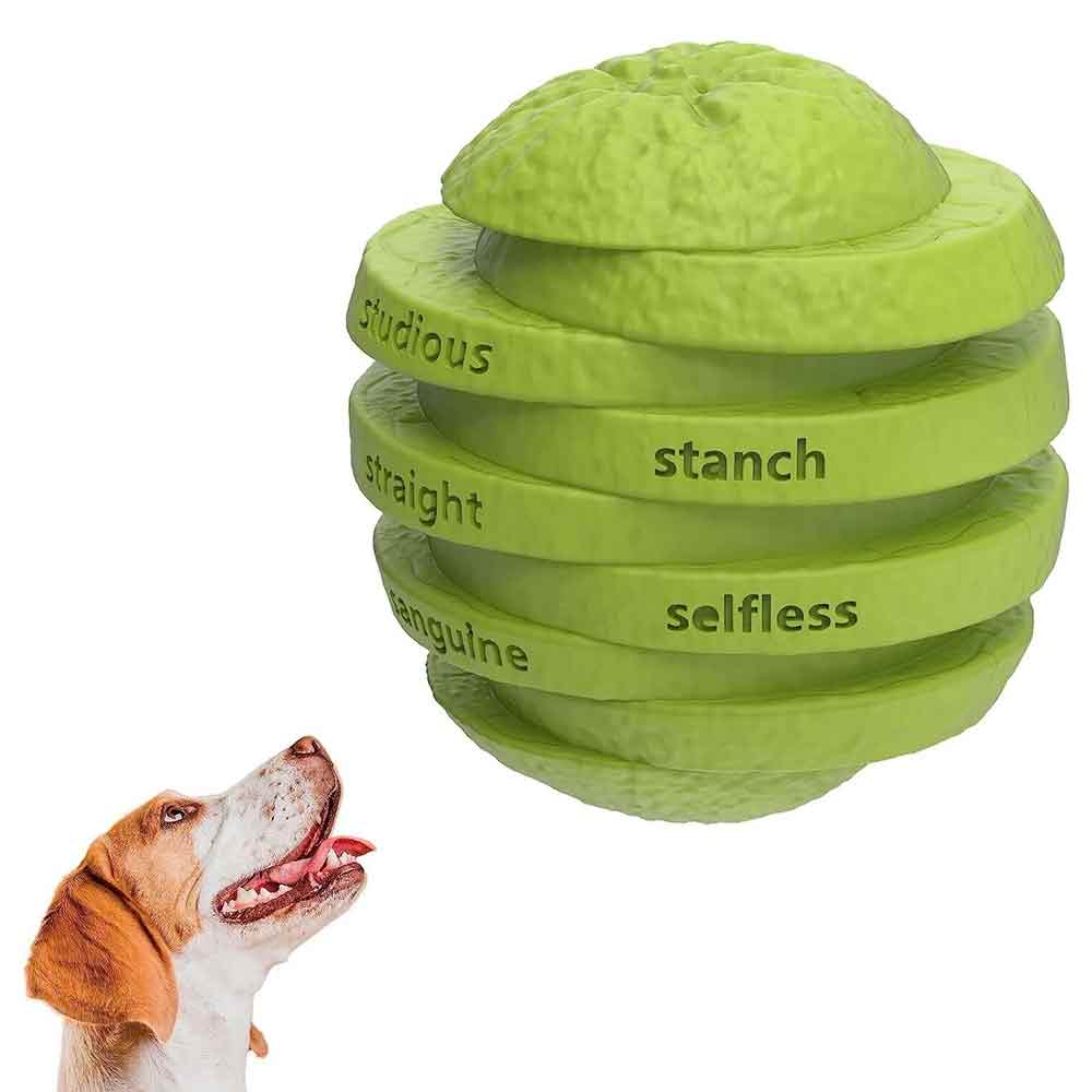 Indestructible Dog Chew Toy – Treat Dispenser & Interactive Pet Toy, Orange, 10cm