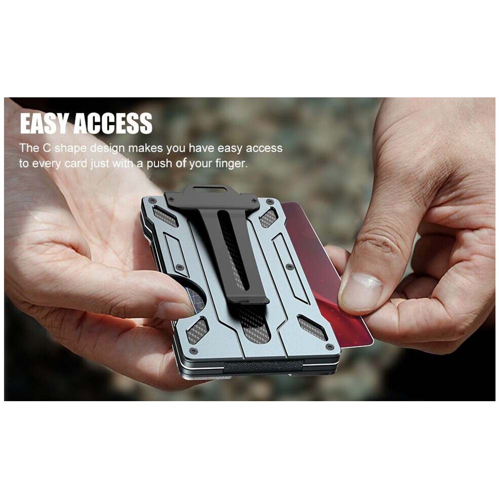 Card Holder Aluminum RFID Blocking Men Credit ID Wallet Slim Money Purse Clip