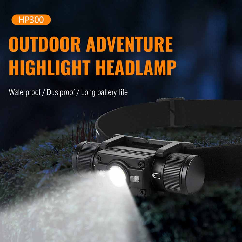 HP300 LED Headlamp Head Torch Light Lamp Headlight Rechargeable Camping