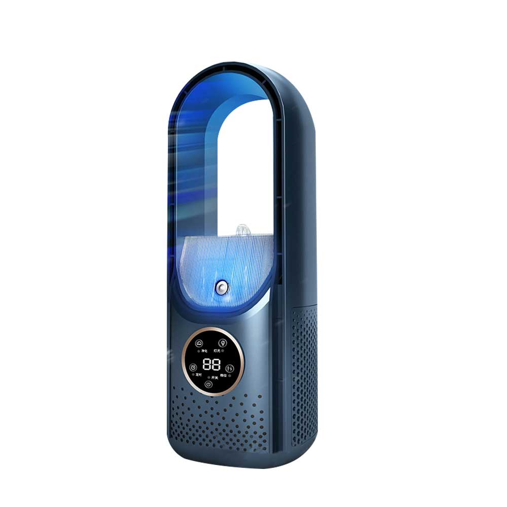 Portable Air 6 Speed Silent Timer Air Conditioner Cooler Leafless Electric Fan