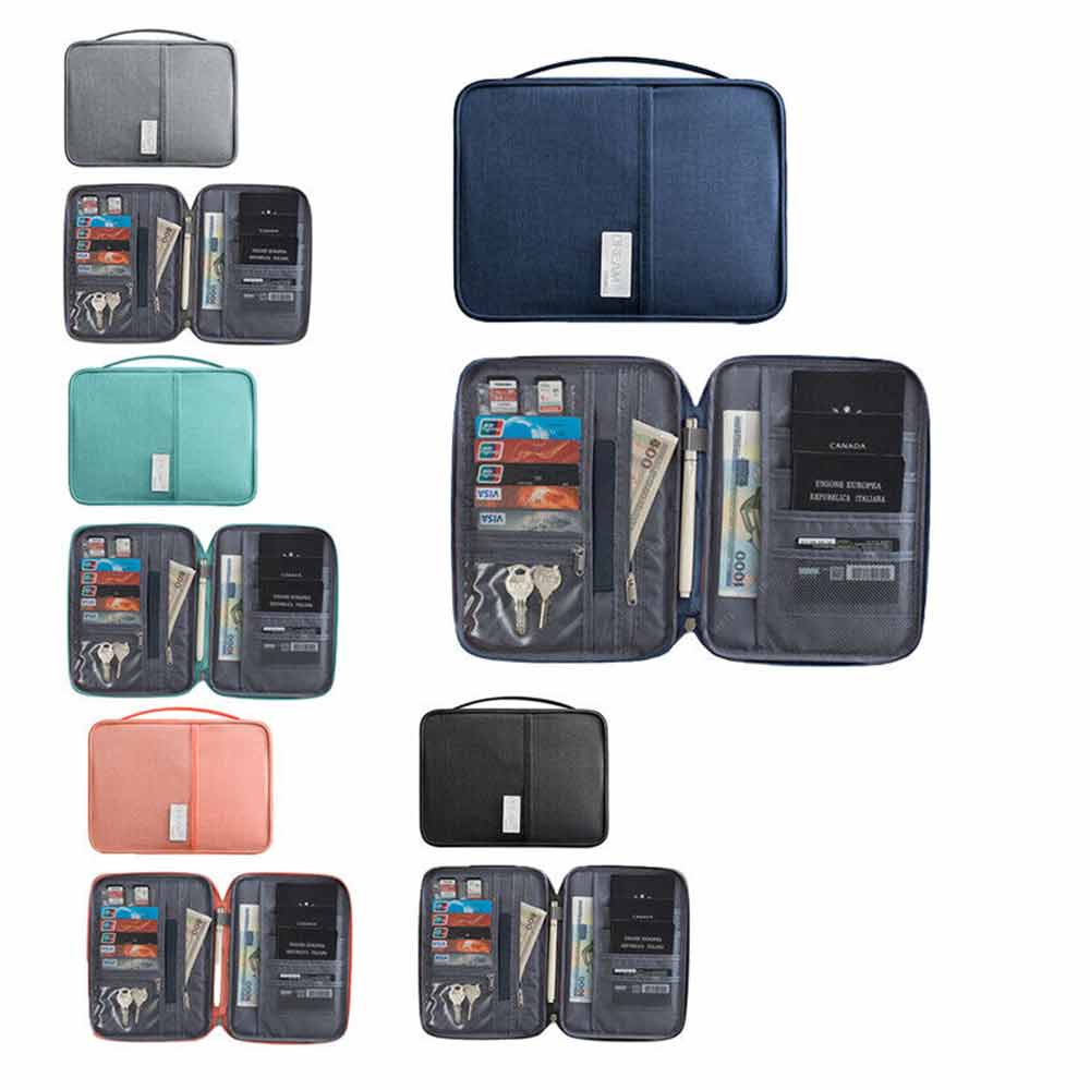Passport Holder Travel Document Wallet Waterproof RFID Bag Family Case Organizer