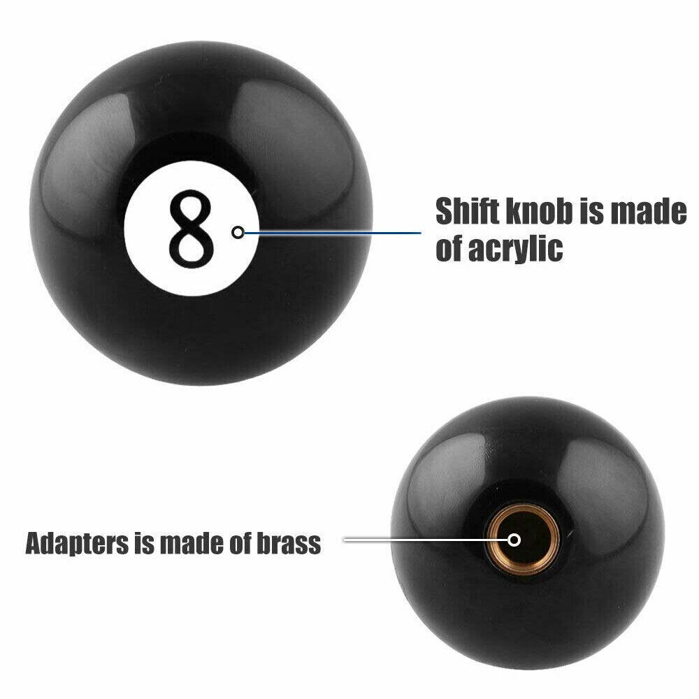 Manual Car Gear Stick Shift Knob Billiard Ball Shifter Lever Cover + 3 adaptors