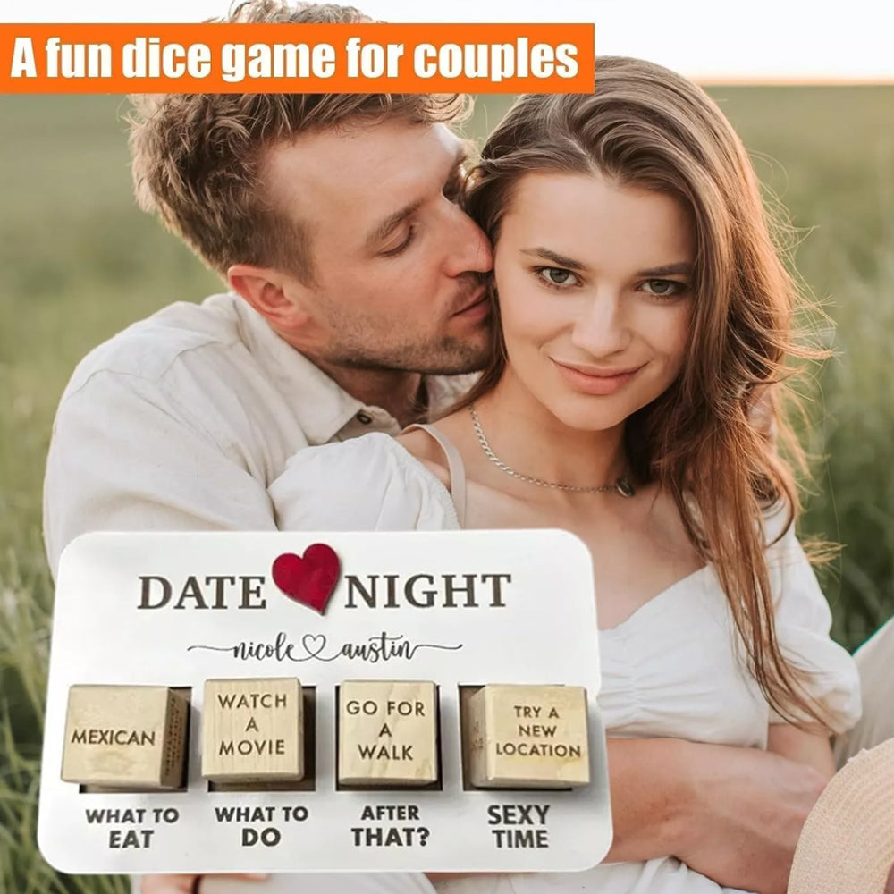 Wooden Date Night Dice: After Dark Edition - Romantic Adventure Dice for Couples