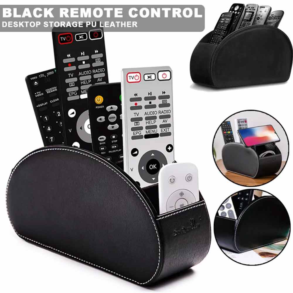 TV Remote Control Holder Table Storage Box 5 Grid Desktop Tidy Organizer Case