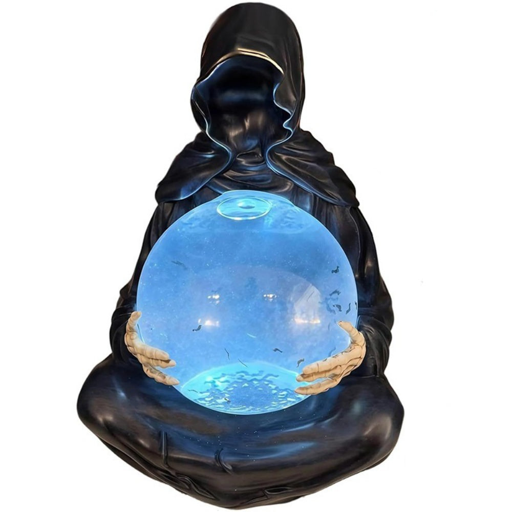 LED Light Grim Reaper Water Globe The Death God's Crystal Balls Halloween Decor