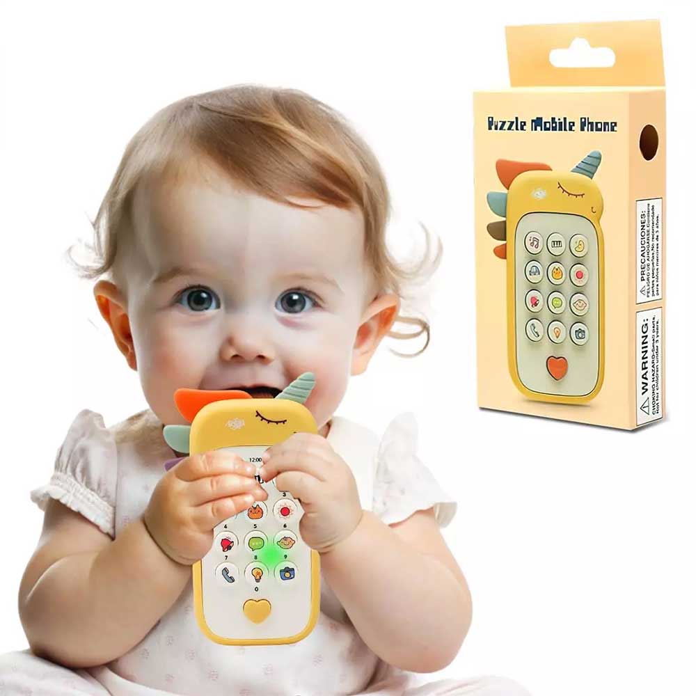 Baby Educational Unicorn Phone Toy Set Lights Music Animal Sounds Dual Language Toddlers