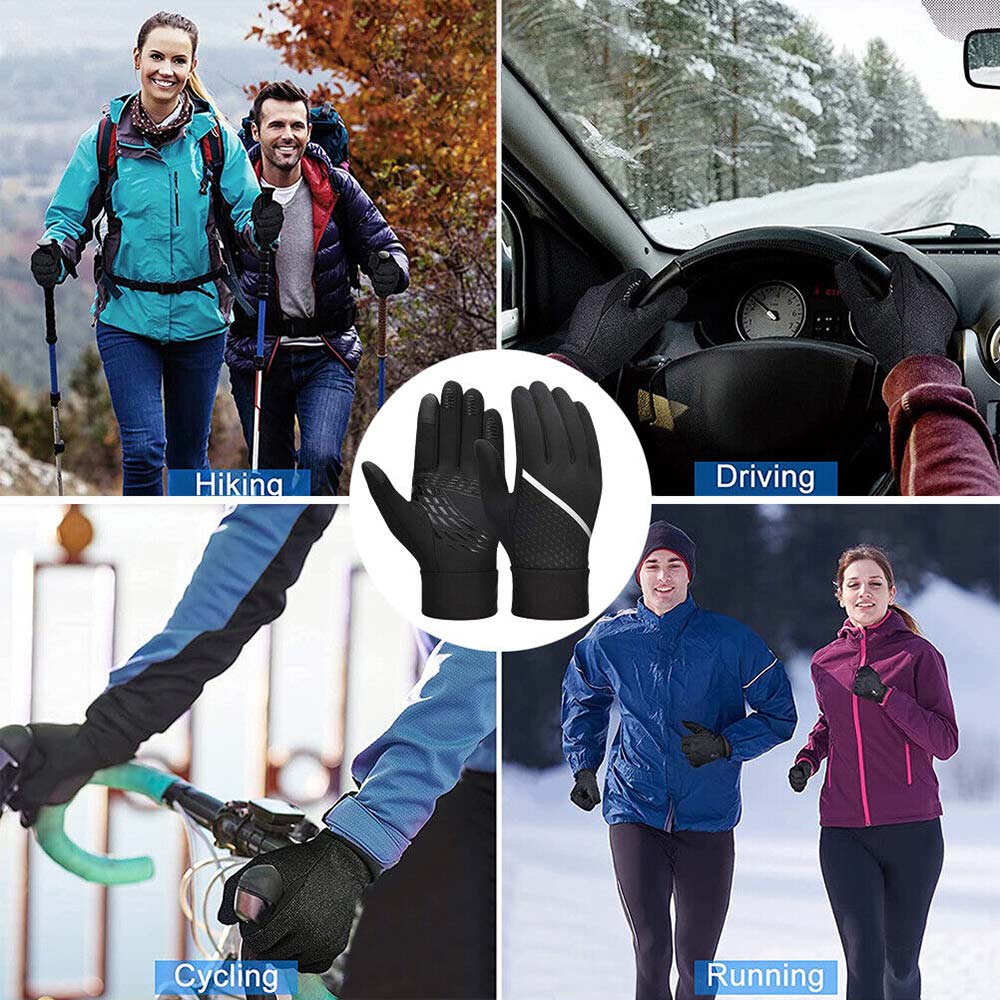 Winter Thermal Warm Gloves with Touch Screen Fingers Windproof Water Resistant