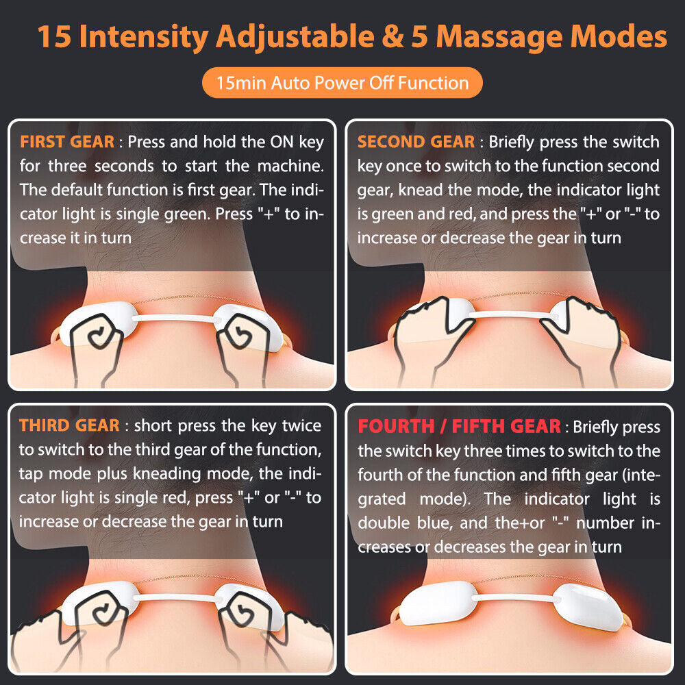 Electric EMS Hanging Spine Massager Neck Shoulder Massage Hot Compress Massager