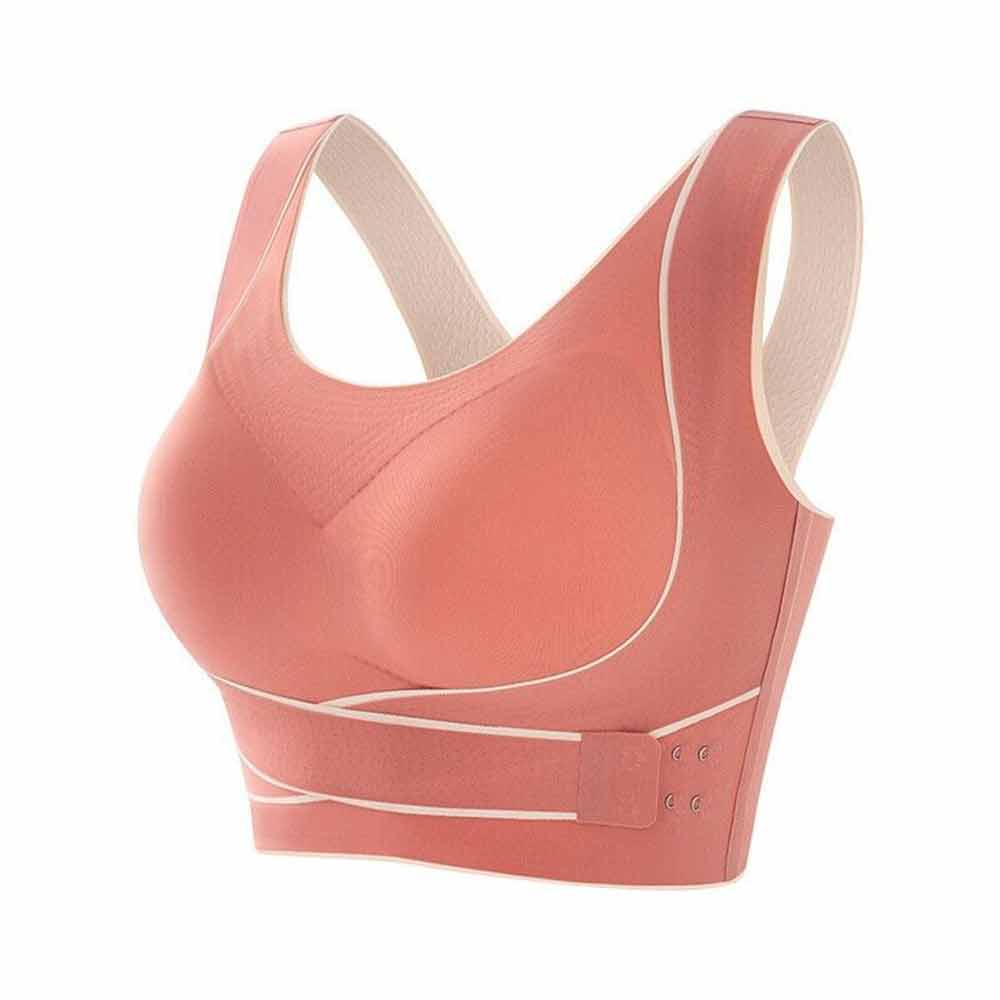 Women Comfy Corset Bra Sport Front Cross Seamless Smooth Liner Side Buckle Bra