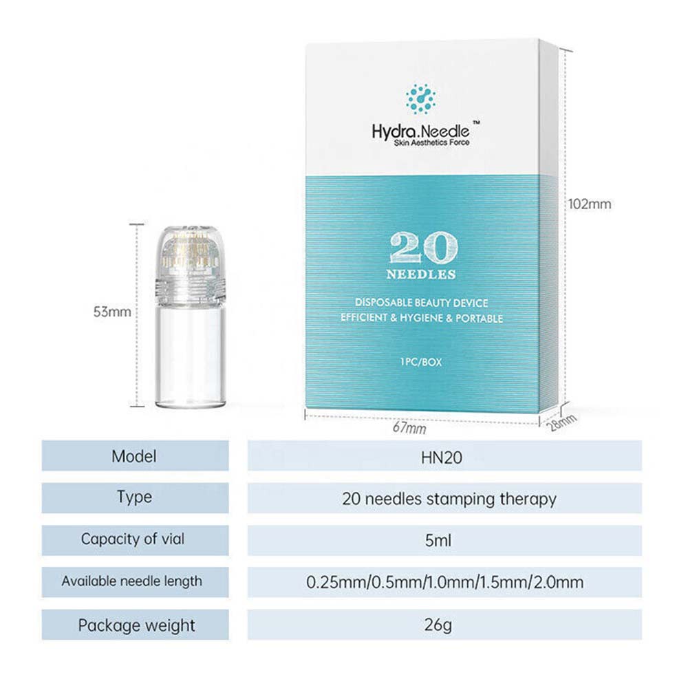 Portable Hydra Needle 20 pins Micro Needle Meso Derma Stamp Skin Rejuvenation