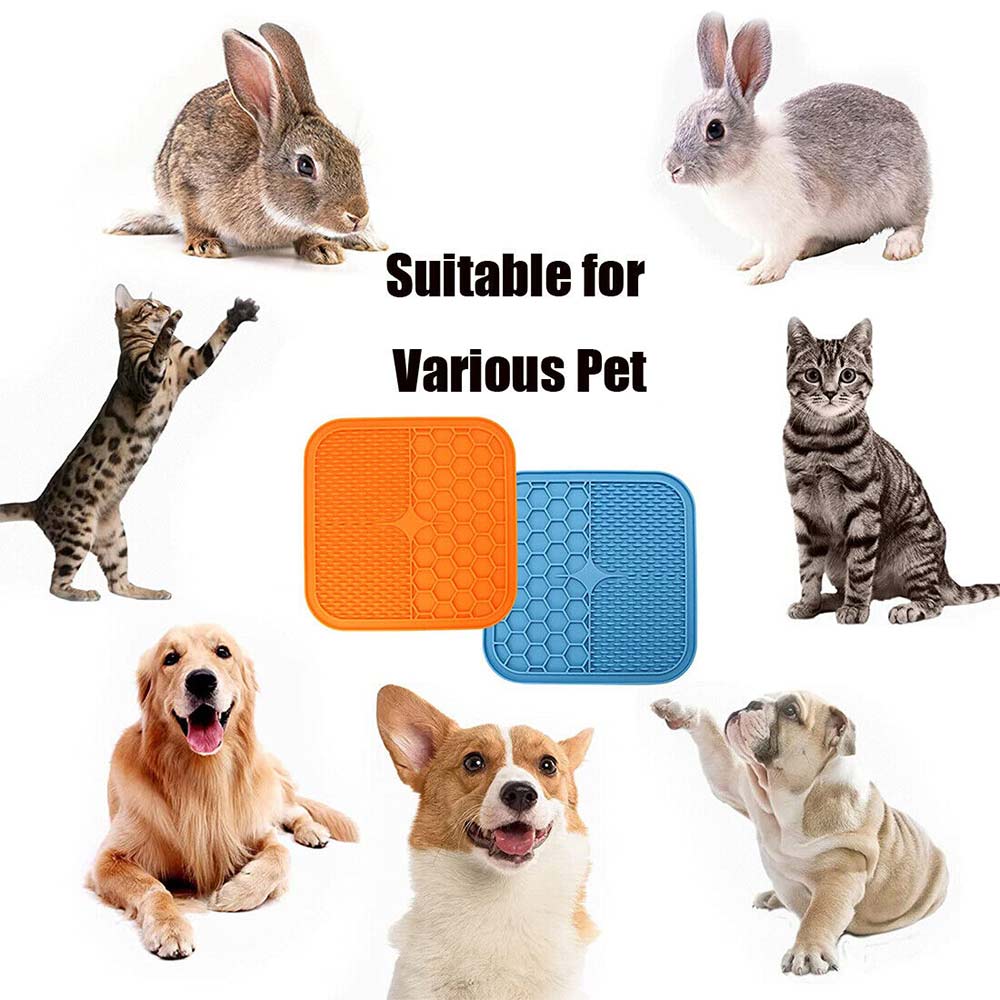 1pcs Silicone Pet Lick Mat Cat Puppy Dog Slow Feeder Lick Pad Bath Grooming Help