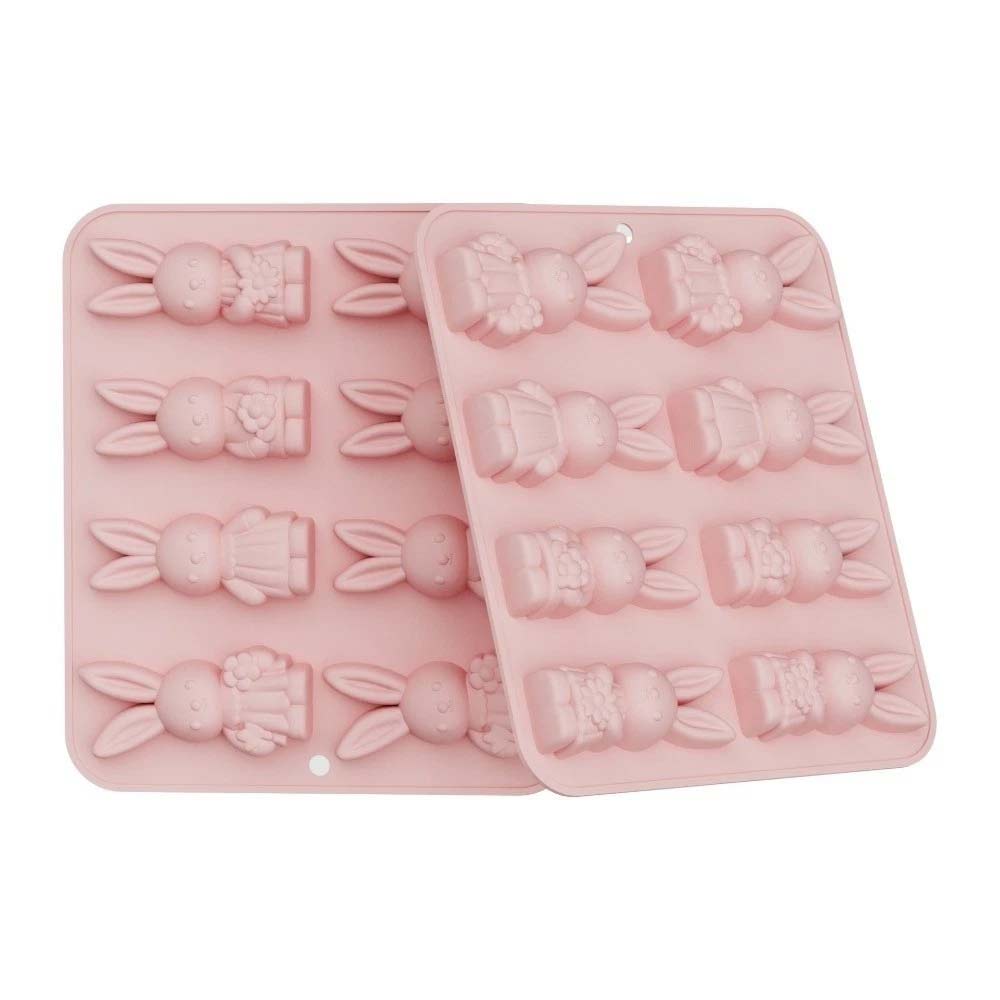 8 Grid Easter Bunny Baking Mold - Food Grade Silicone Baking Tray for Easter Treats