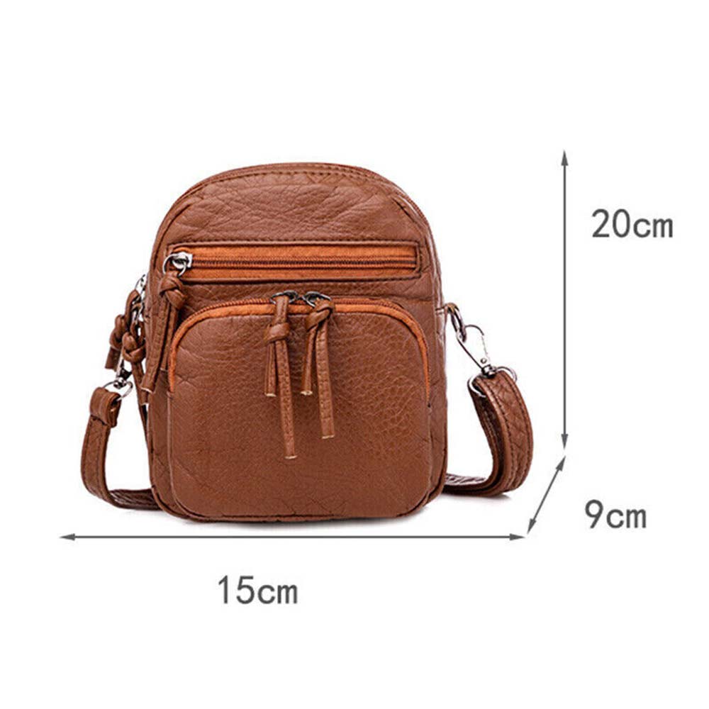 Hot Women PU Leather Crossbody Bag Small Multi Layer Large Capacity Phone Bag