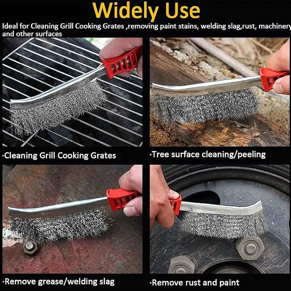 Heavy-Duty Brass-Coated Steel Wire Hand Brush – Efficient Rust, Paint & Metal Removal Tool
