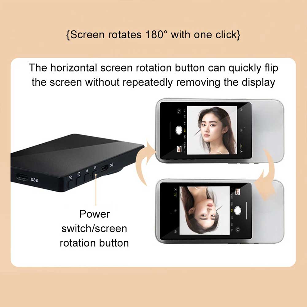 Wireless Magnetic Selfie Monitor Screen Phone Rear Camera Vlog Selfie Aid Device