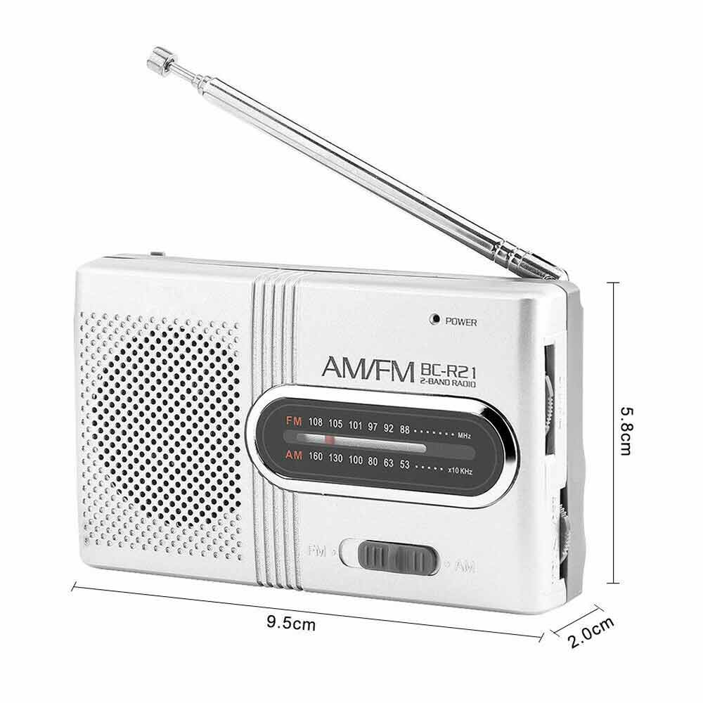 Pocket AM FM Radio – Portable Mini Travel Radio with Built-in Stereo Speaker