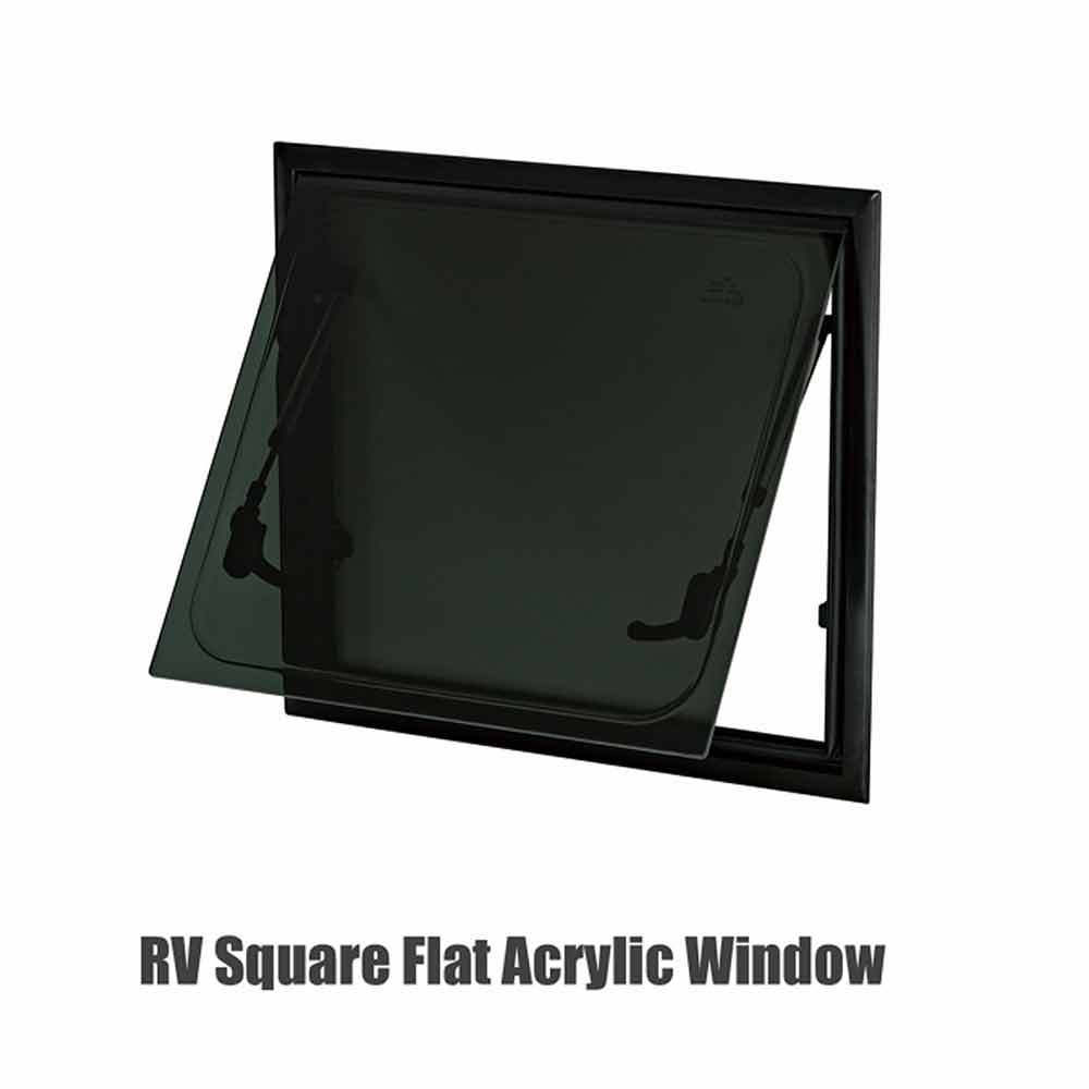 RV Caravan 900*900MM Square Push Out Flat Window Locking Handle Strut Attachment