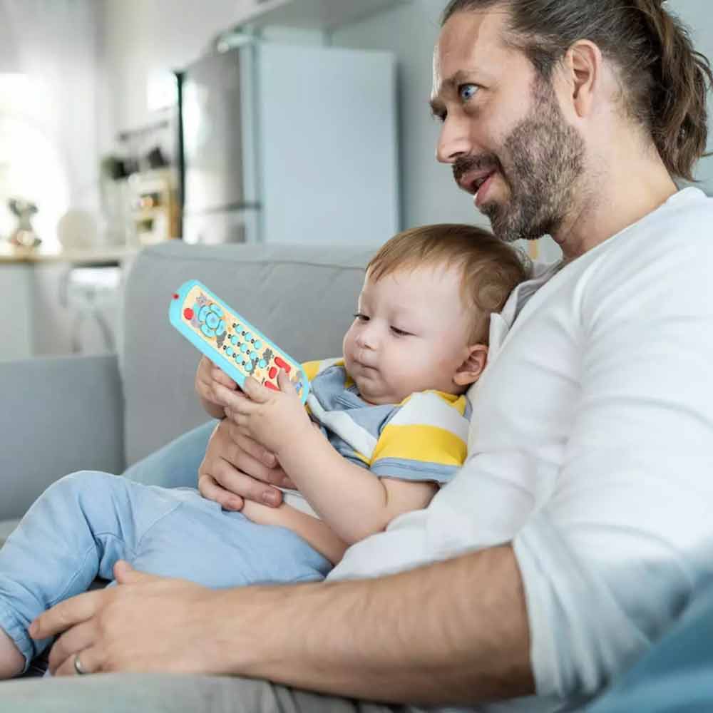 Toddler Play Set Baby TV Remote Control Sensory Toy Lighting Music Buttons Blue
