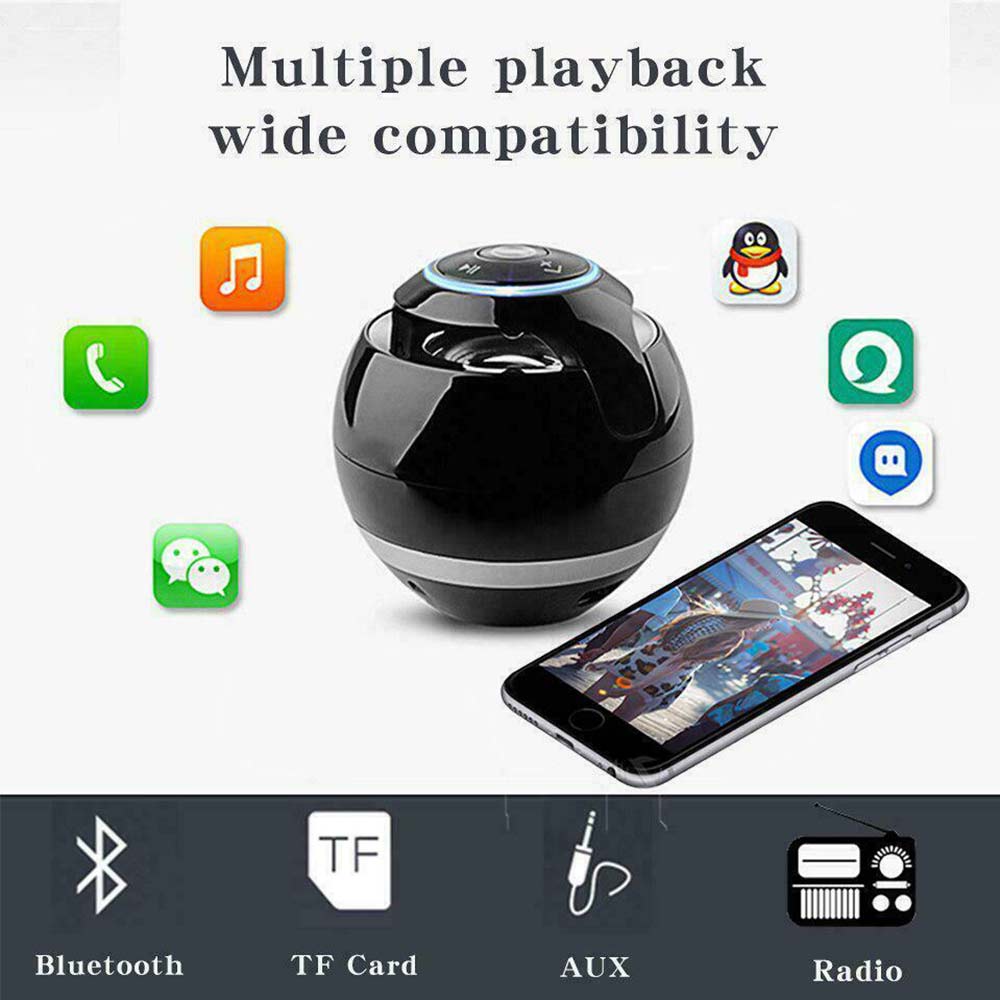 Mini Speaker A-18 Wireless Portable Bluetooth Speaker Ball LED Light Outdoor USB