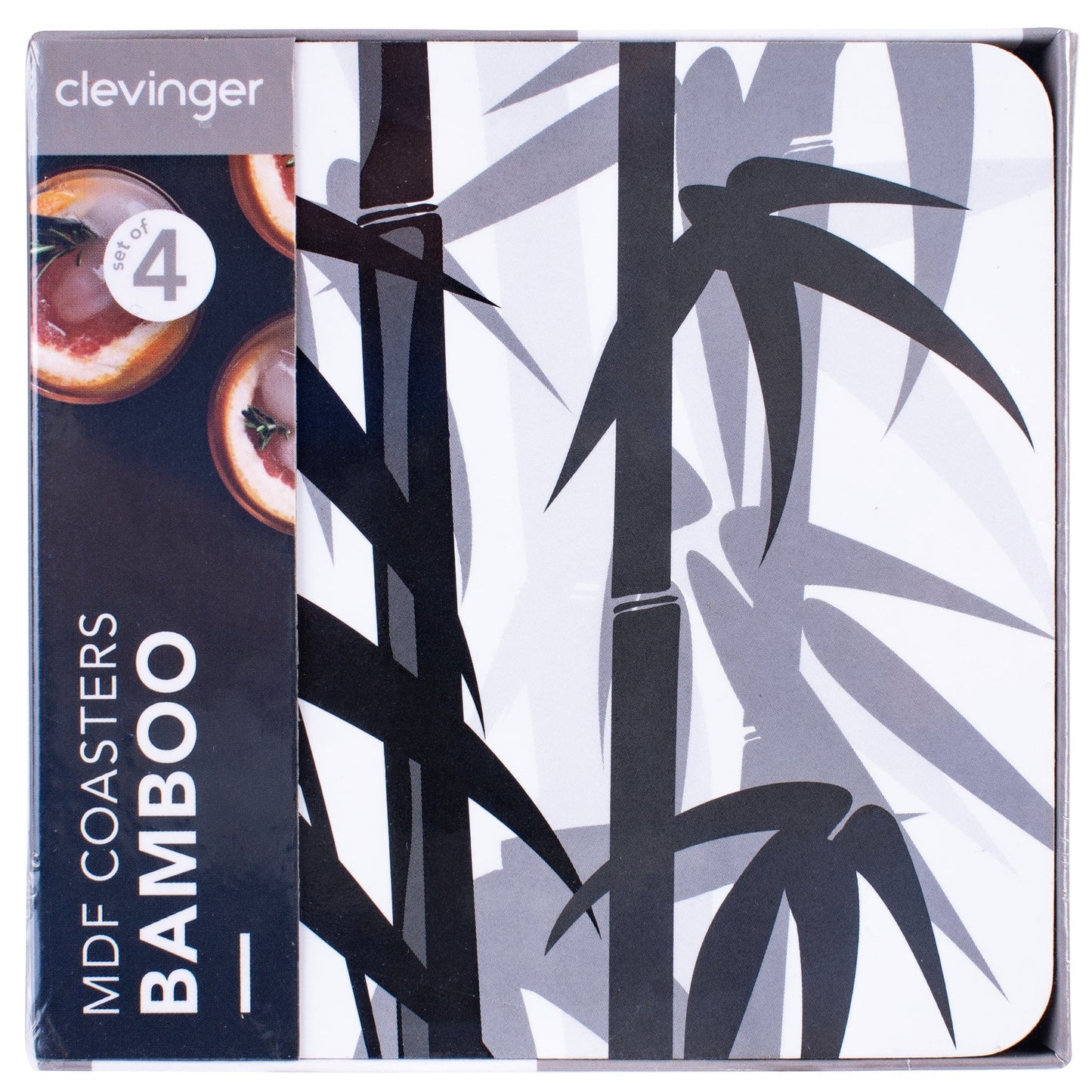 Clevinger Set of 4 MDF Coasters Bamboo