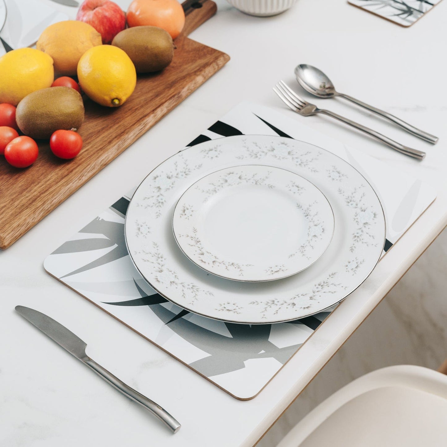 Clevinger 8 pcs MDF Placemats and Coasters Bamboo