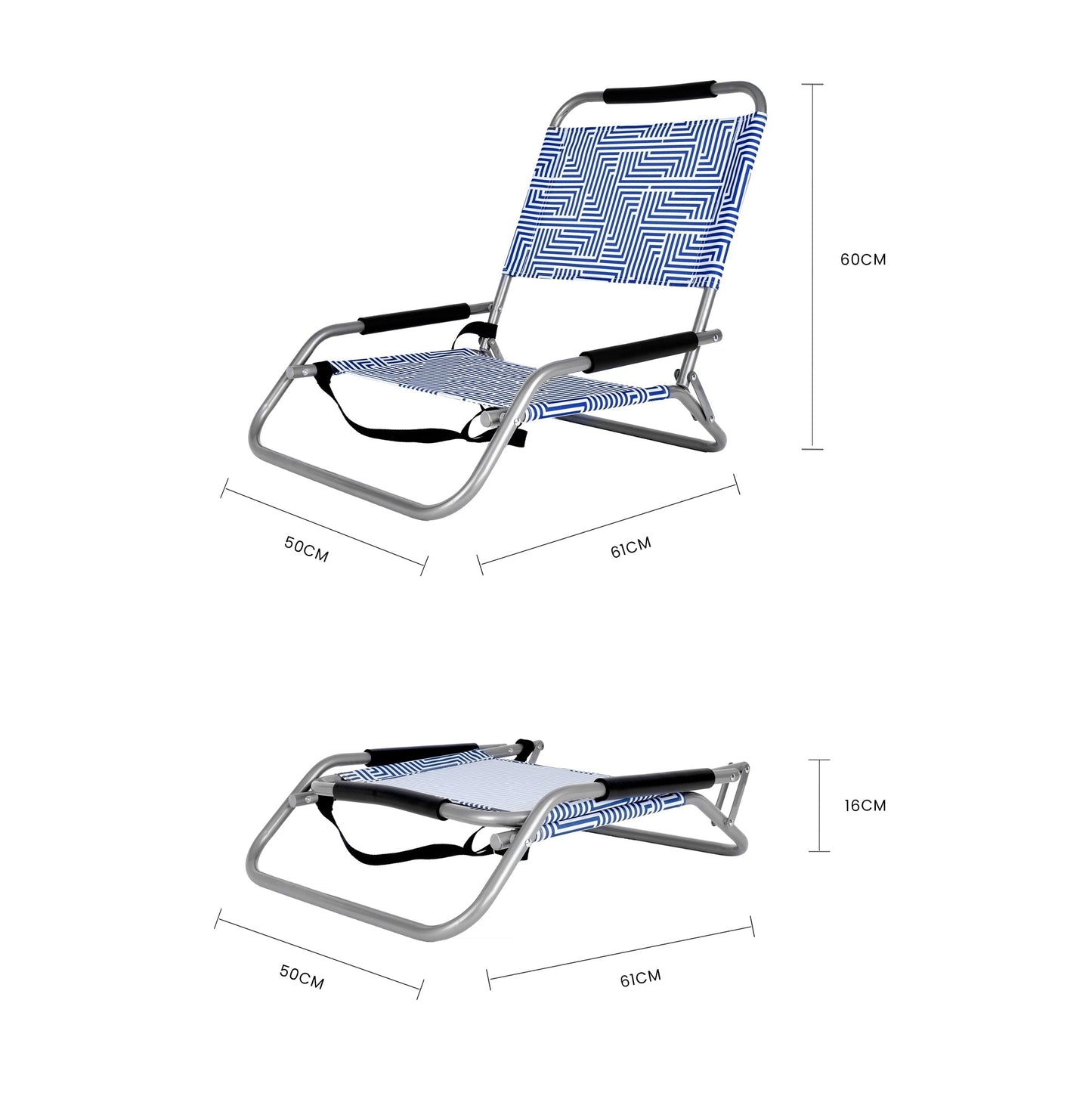 2 Pcs Lazy Dayz Foldable Beach Chair - Makena