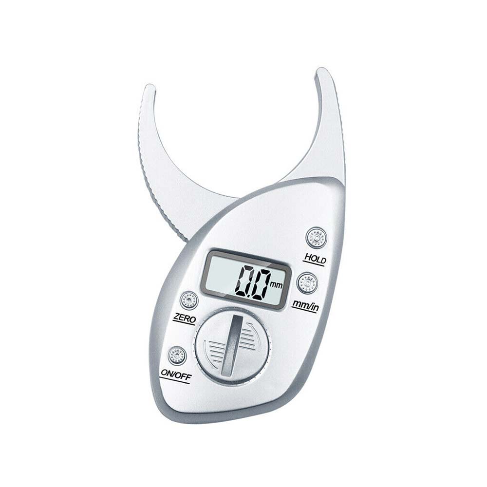 Body Fat Caliper Monitor Electronic Digital Body Fat Analyzer Skin Tester Silver