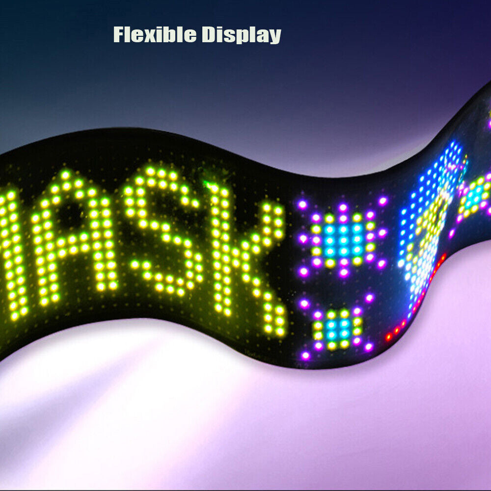 Car RGB LED Sign Scrolling Message Display Board Screen Programmable APP Control