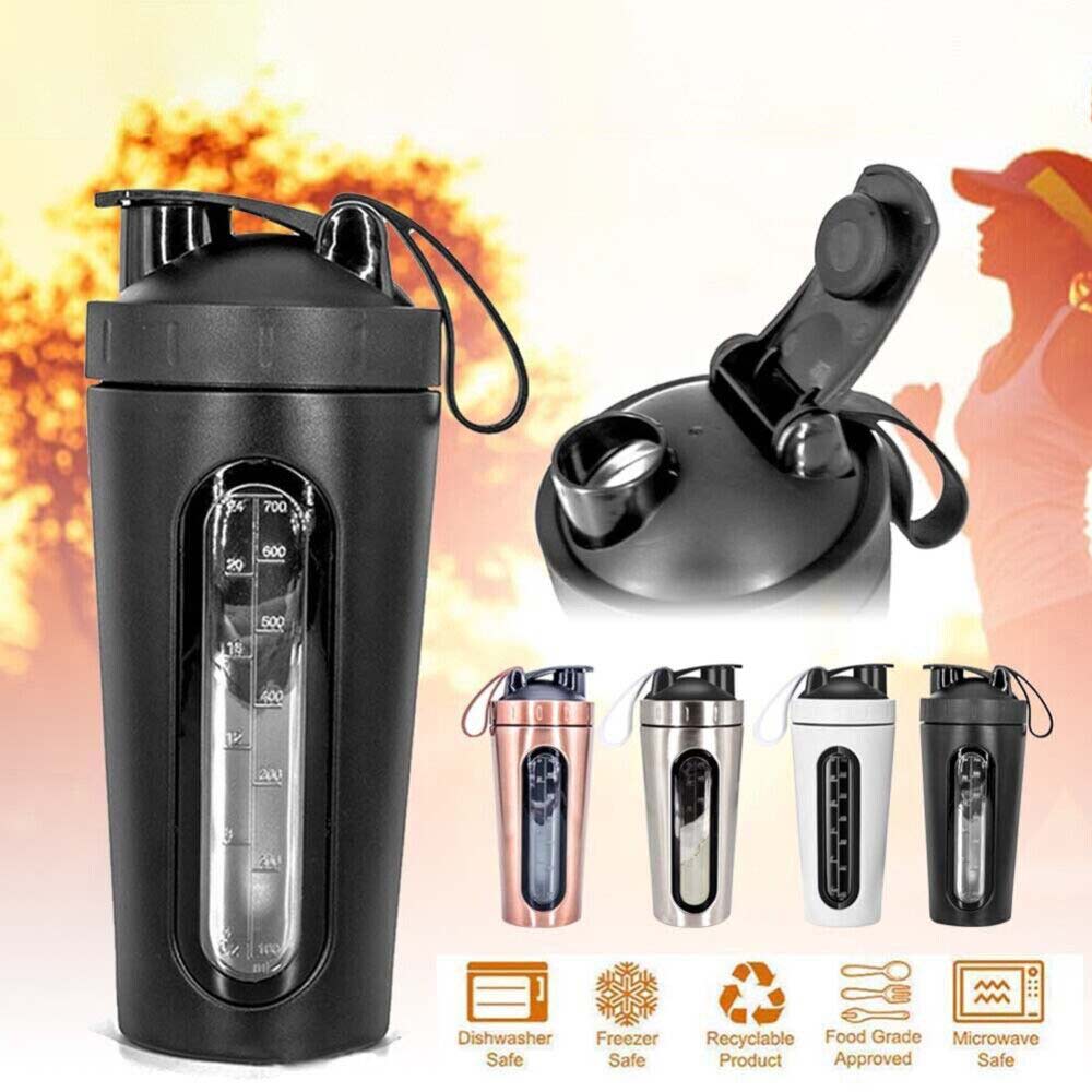700ml Protein Powder Shaker Mixer Cup Scale Milkshake Drink Shake Bottle Sport