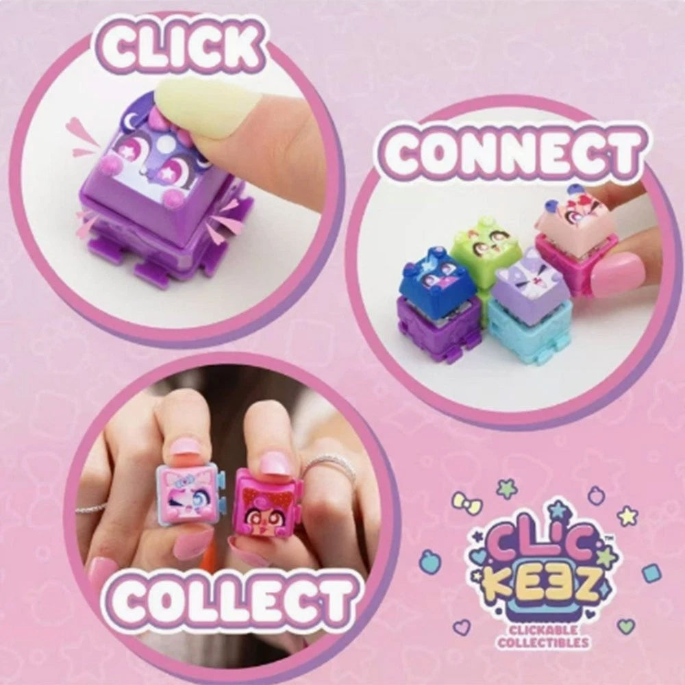 LED Fidget Keycap Keychain – 5-Pack Light Up Clickable Collectible Toy