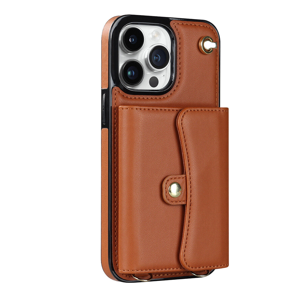 For iPhone 14 Pro Max Plus Case Leather Wallet Cover Card holders Coins Storage