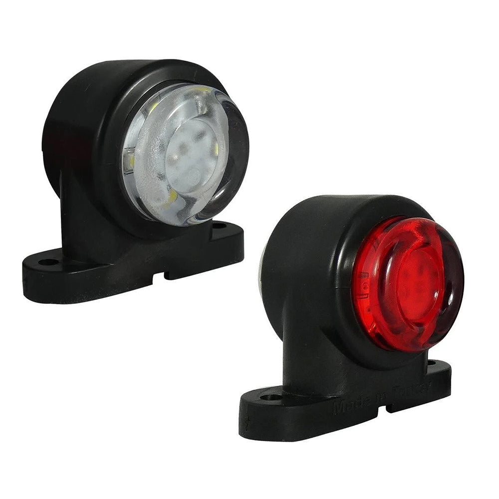 2x Mini Dual Side Rubber Led Marker Lights Trailer Truck Lorry Camper Outline 12-24v