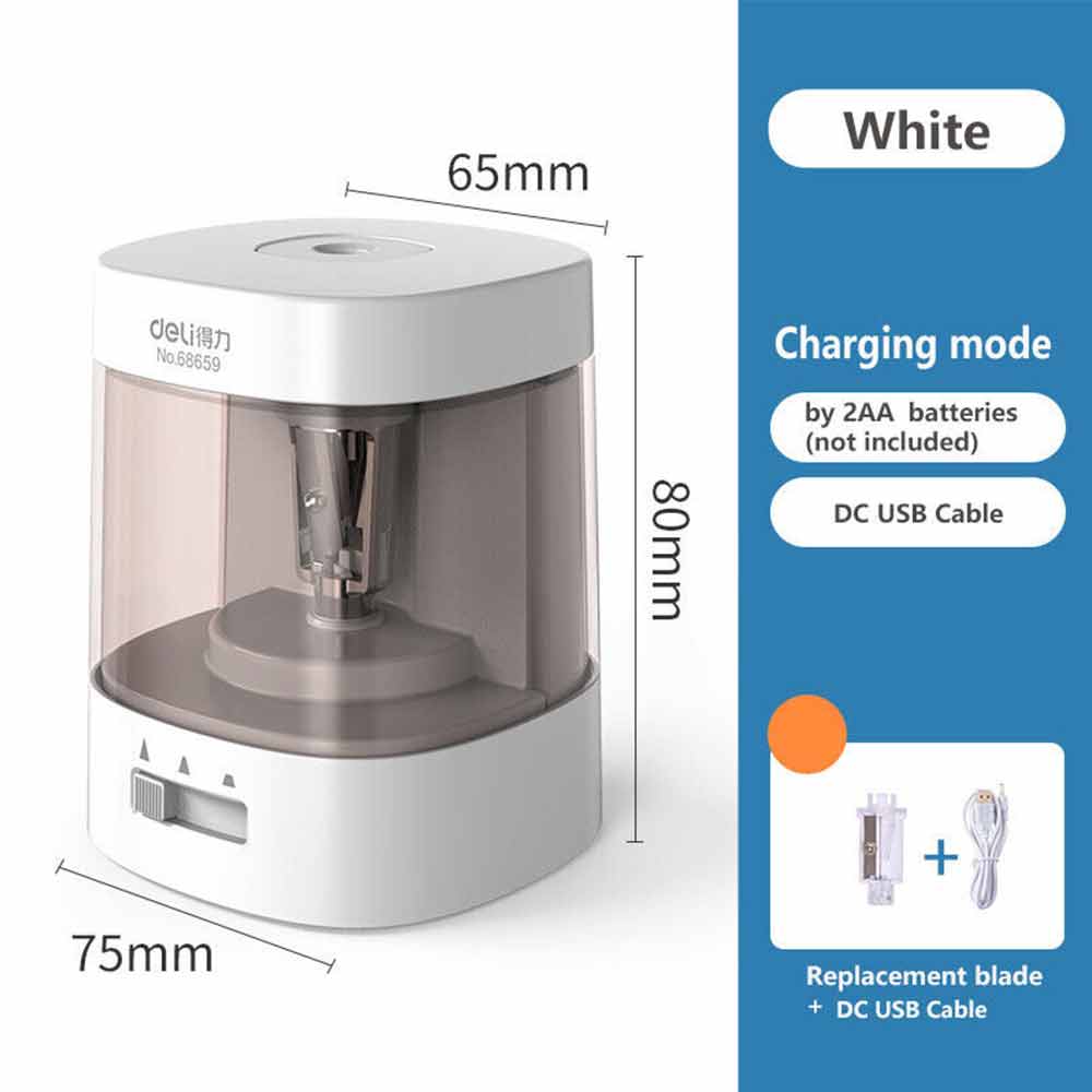 USB Battery Electric Automatic Adjustable Pencil Sharpener 2 Spare Blade