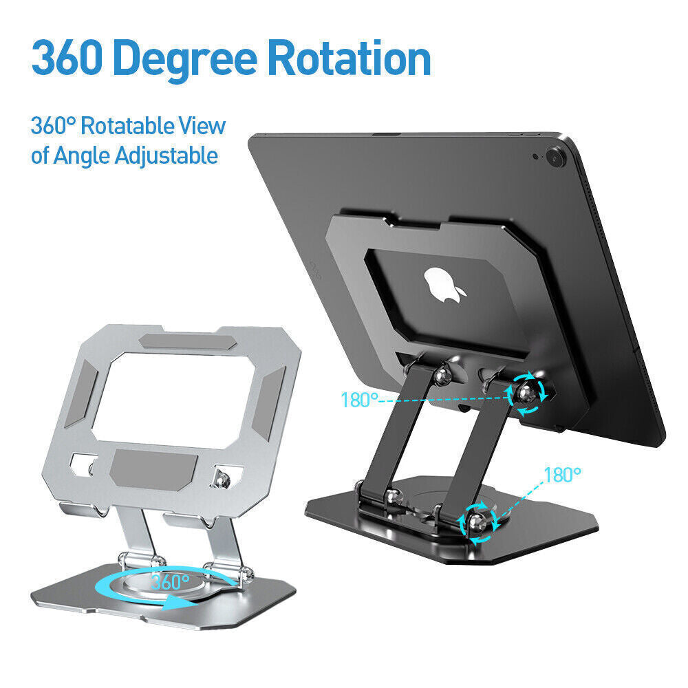 Portable Metal Desktop Swivel Tablet Stand Holder Laptop Riser for iPad/Pro/Air