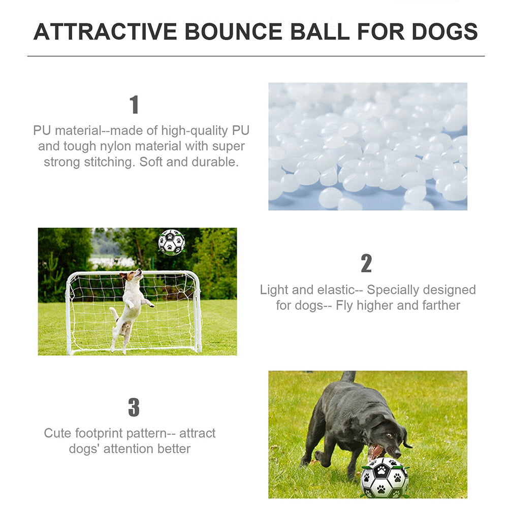 Dog Soccer Ball Grab Tabs Interactive Pet Dog Toy Football with Ball Pump