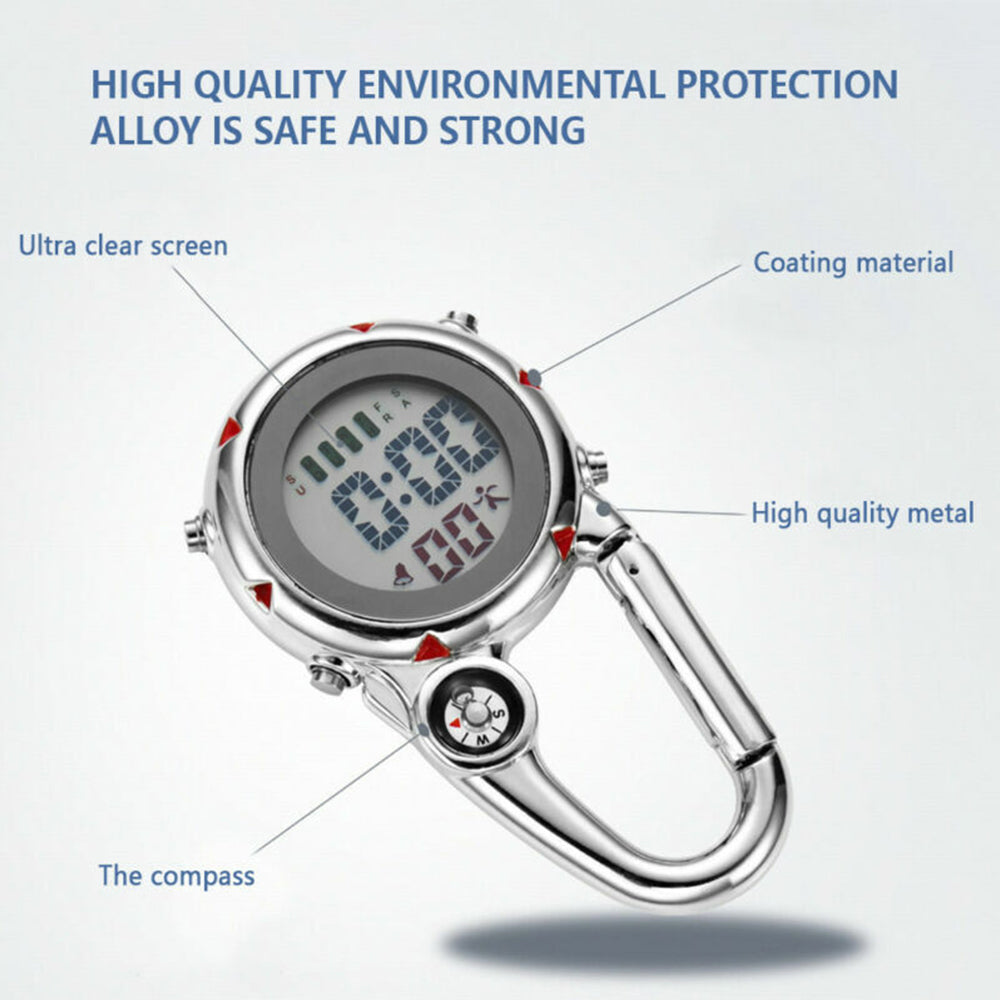 Clip-On Carabiner Fob Watch for Medical & Outdoor Professionals – Paramedic, Nurse, Chef, Hiker