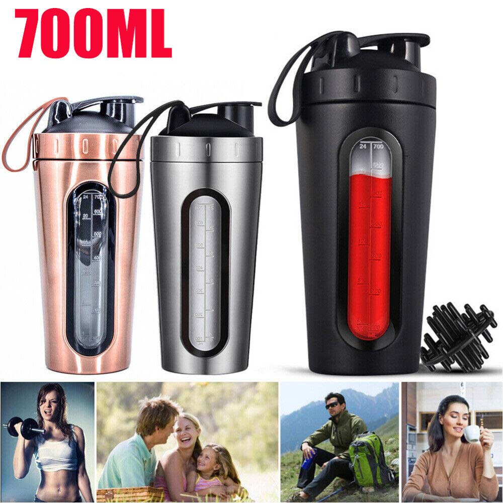700ml Protein Powder Shaker Mixer Cup Scale Milkshake Drink Shake Bottle Sport