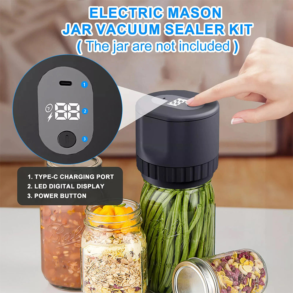 Electric Mason Jar Vacuum Sealer Kit Full Automatic Jar Sealer Mason Jar Lids