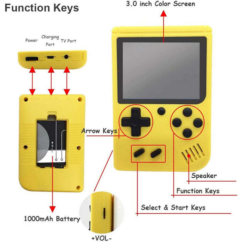 Handheld Game Console Retro Video Game boy Game Toy Built-in 500 Games Kids Gift