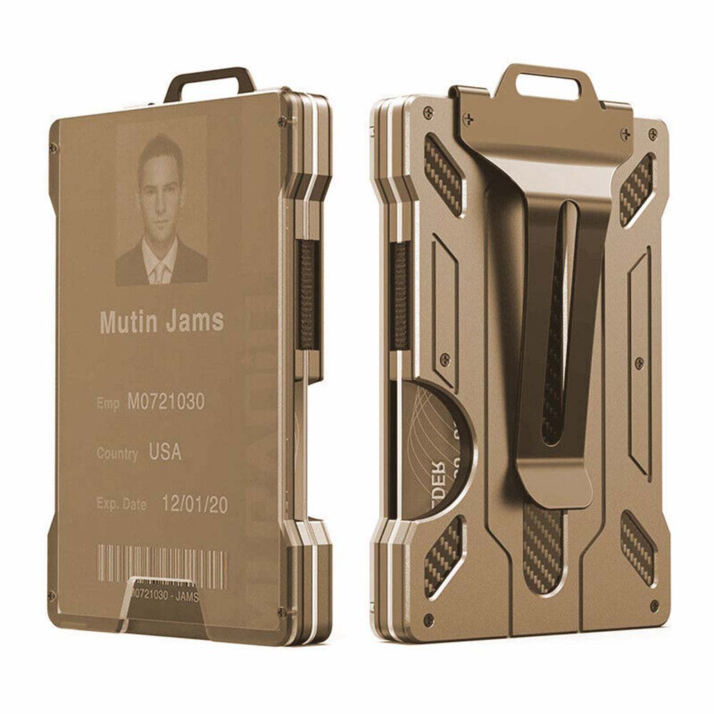 Card Holder Aluminum RFID Blocking Men Credit ID Wallet Slim Money Purse Clip