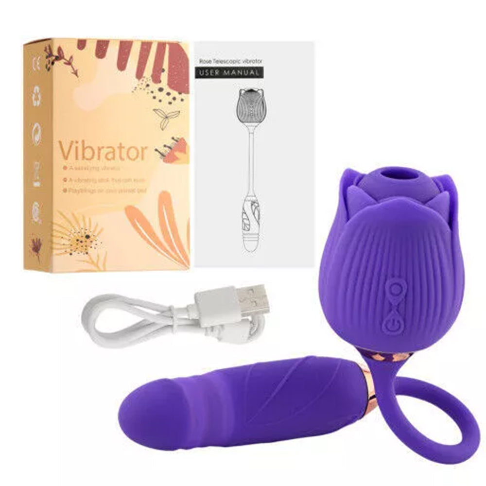Clit Sucking Vibrator Oral Thrusting G spot Dildo Bullet Sexy Toys for Women